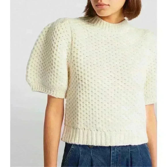 New NWT Anine Bing Puff-Sleeve Brittany Sweater Sz L Retails $440 - Picture 6 of 11